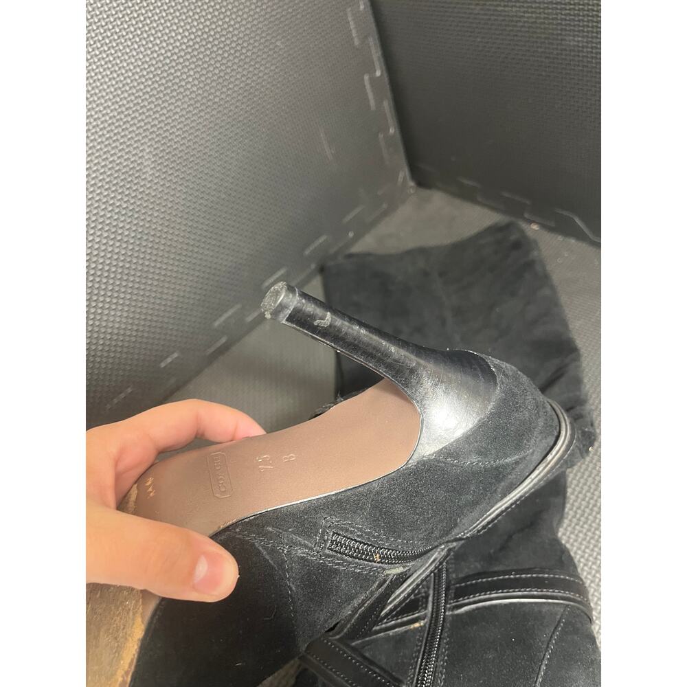 Coach Milly Suede Leather Vachetta Black Knee boot Heeled Womens Size 7.5 - Picture 8 of 10